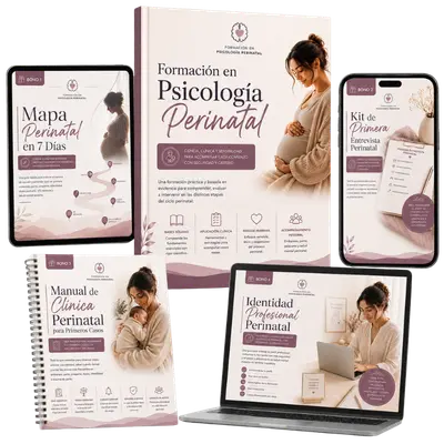 Mockup de toda la oferta de Psicología Perinatal